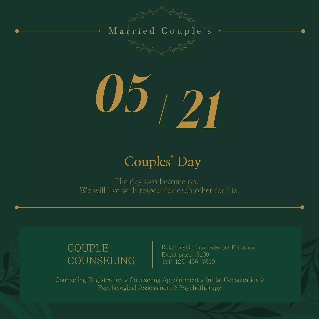 Green Elegant Couples Event Social Media Post