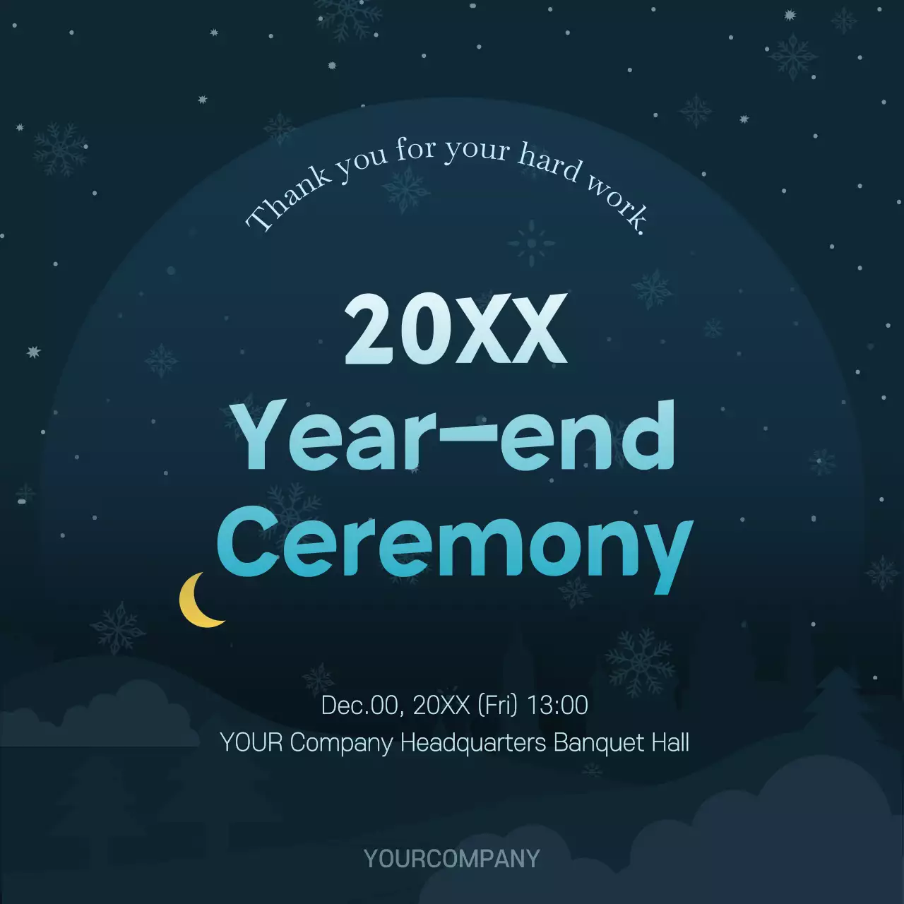 Navy Minimal Ceremony Announcement Social Media Post