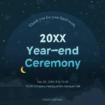 Navy Minimal Ceremony Announcement Social Media Post