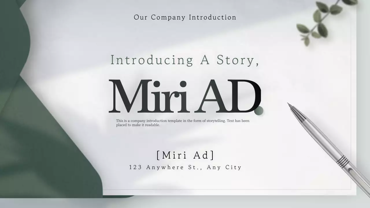 초록색과 흰색의 모던한 스토리텔링형 기업 소개서