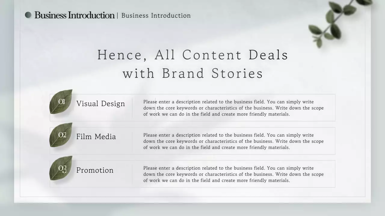 초록색과 흰색의 모던한 스토리텔링형 기업 소개서