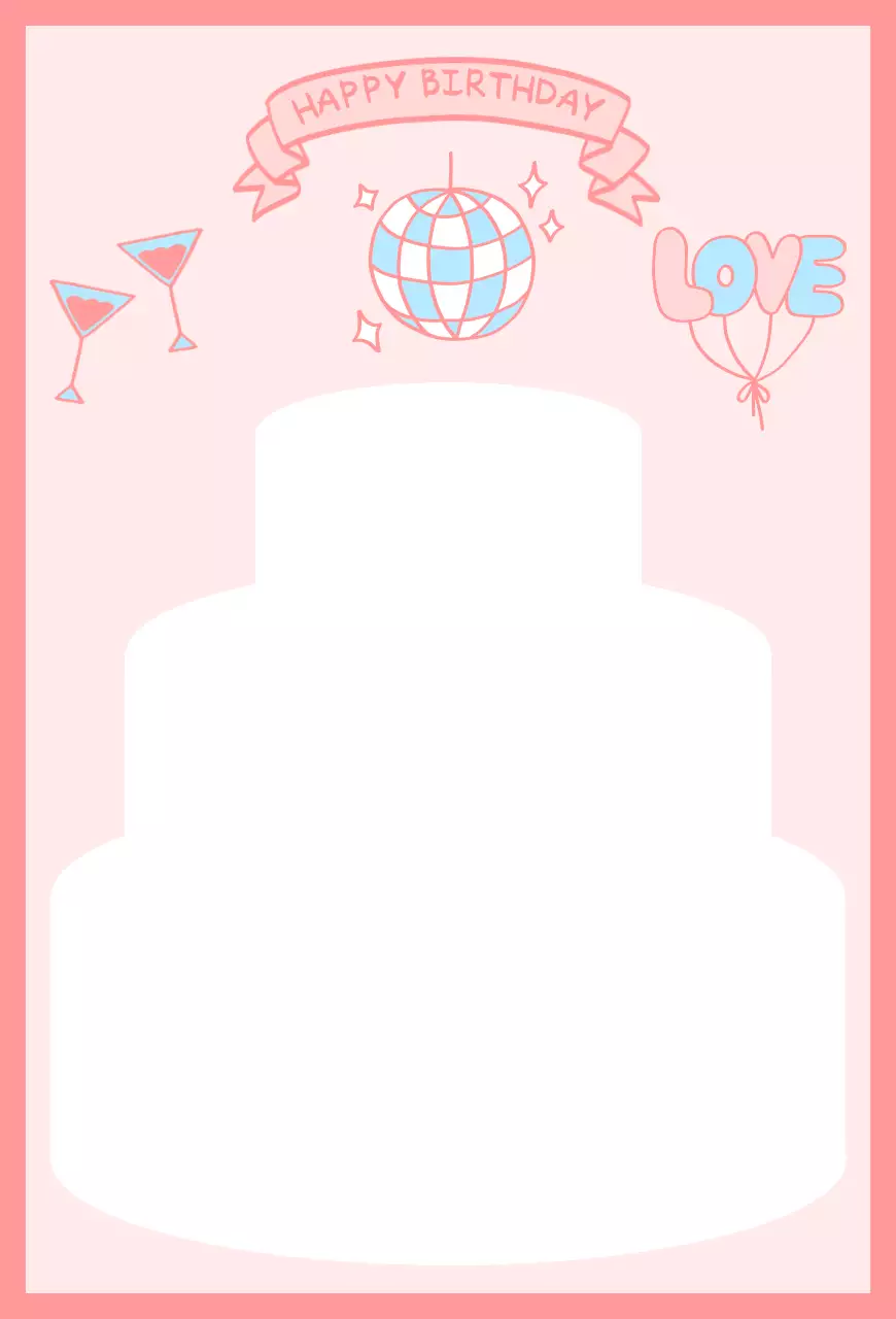 핑크 아기자기한 생일 축제