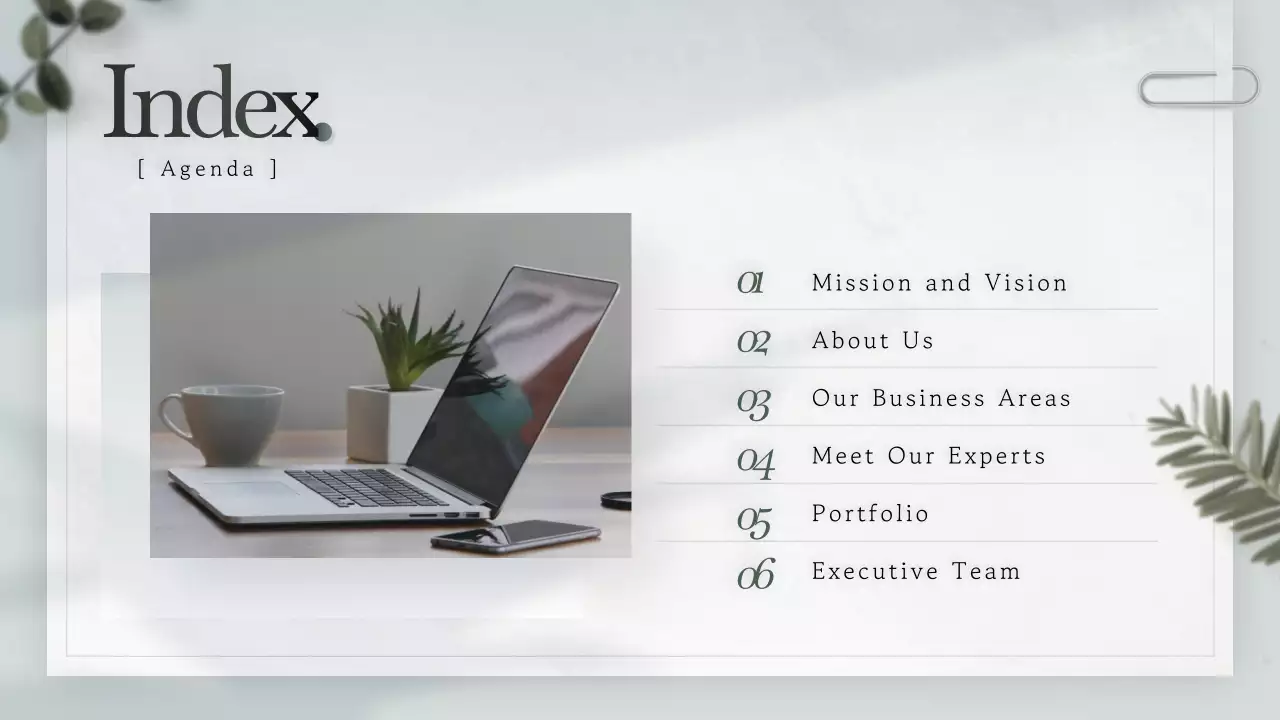 초록색과 흰색의 모던한 스토리텔링형 기업 소개서