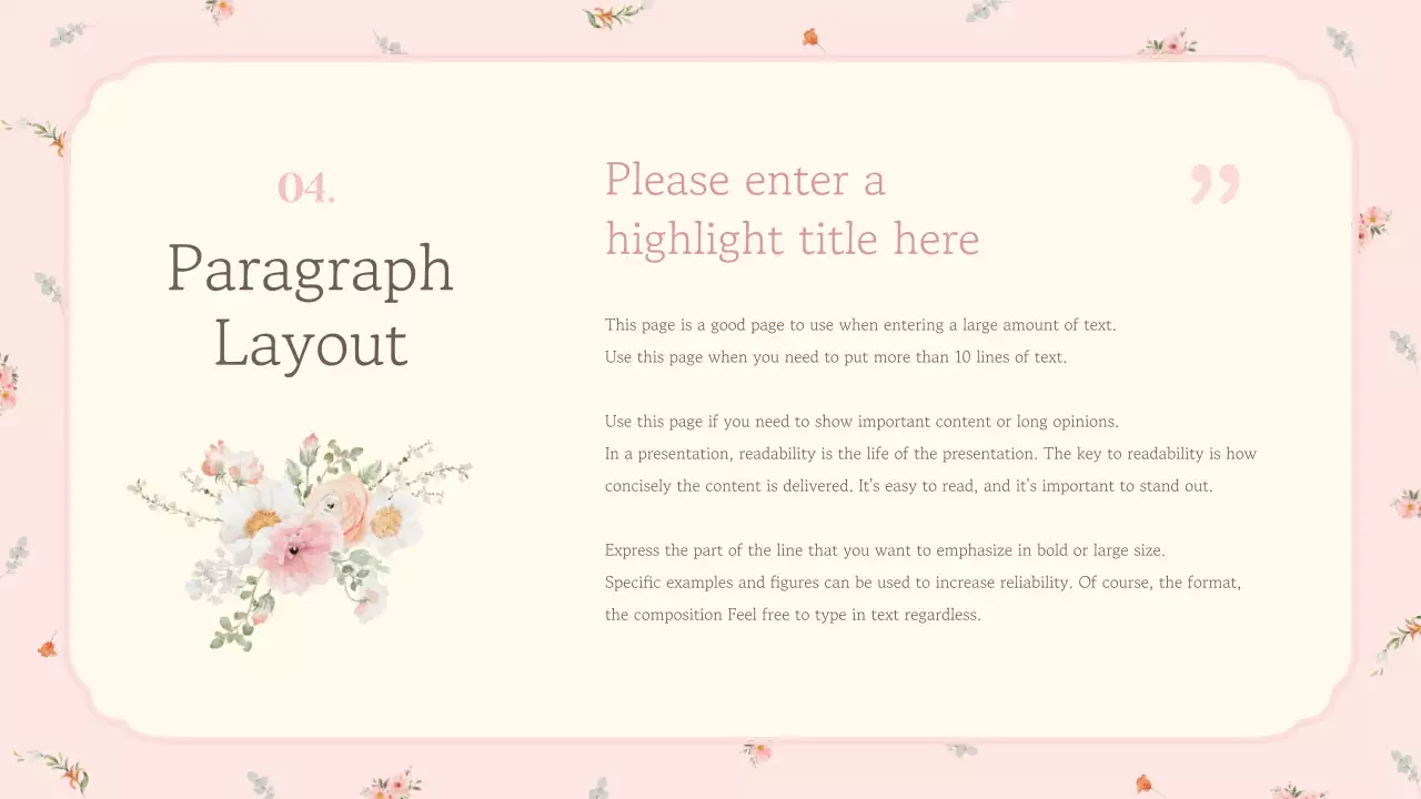 Pink Floral Wedding Presentation