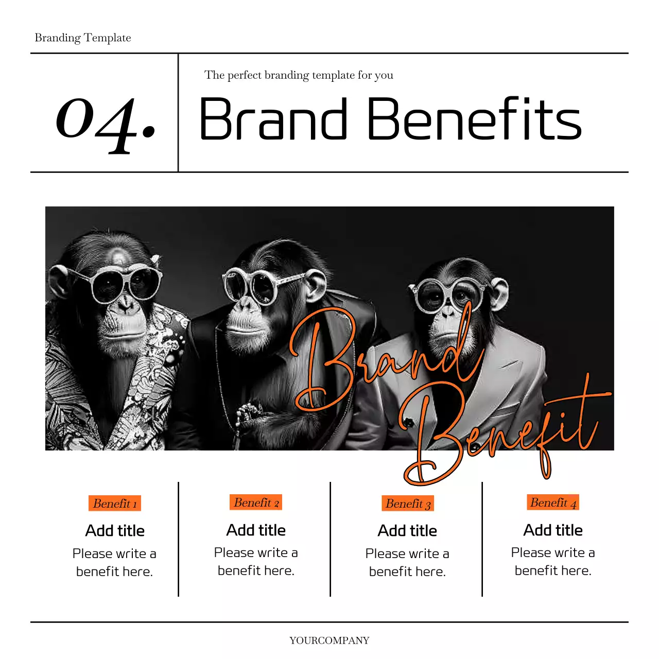 A simple gray and orange brand brief