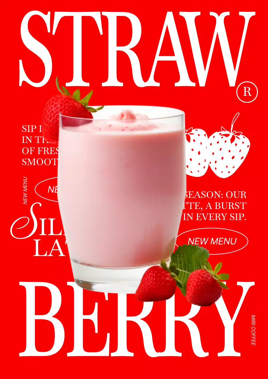 赤 ポップ スムージー ポスター