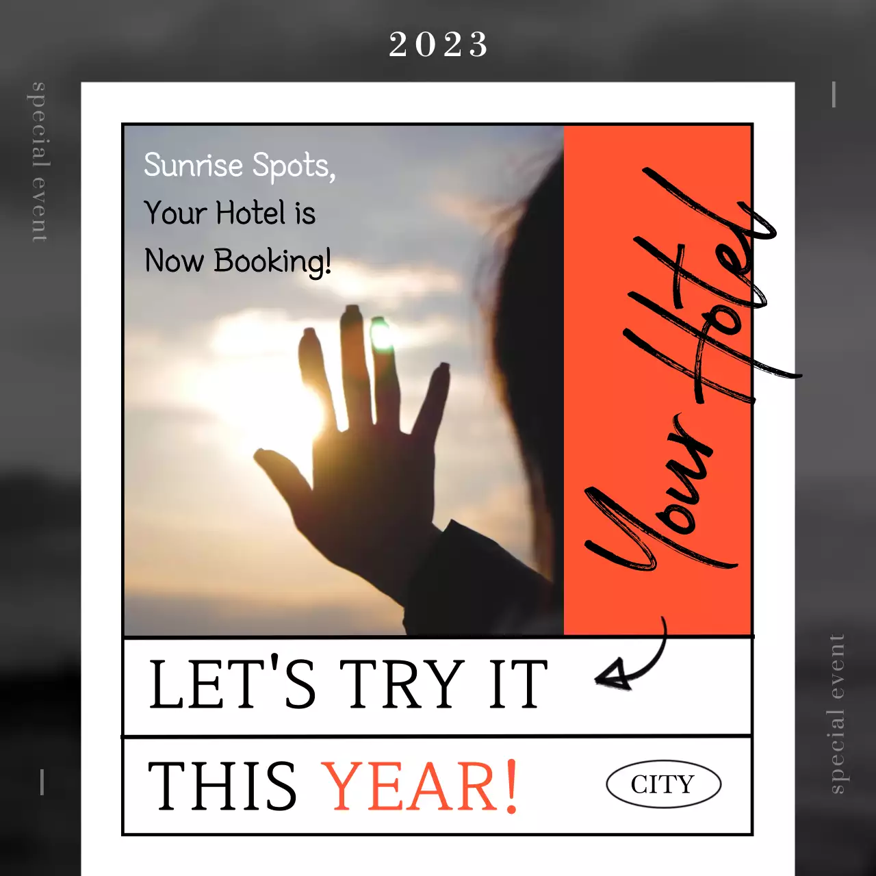 오렌지 모던 호텔 프로모션 소셜 미디어 게시물