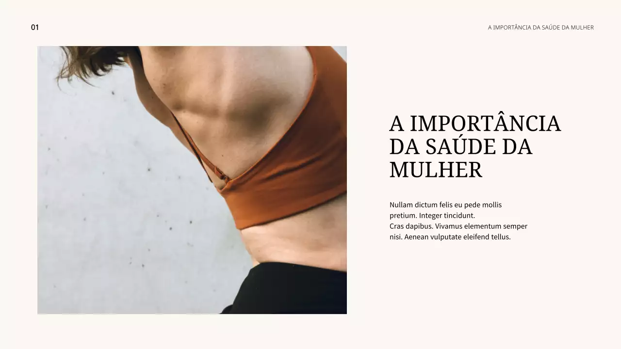 Apresentação da palestra sobre bem-estar moderno em tons de bege