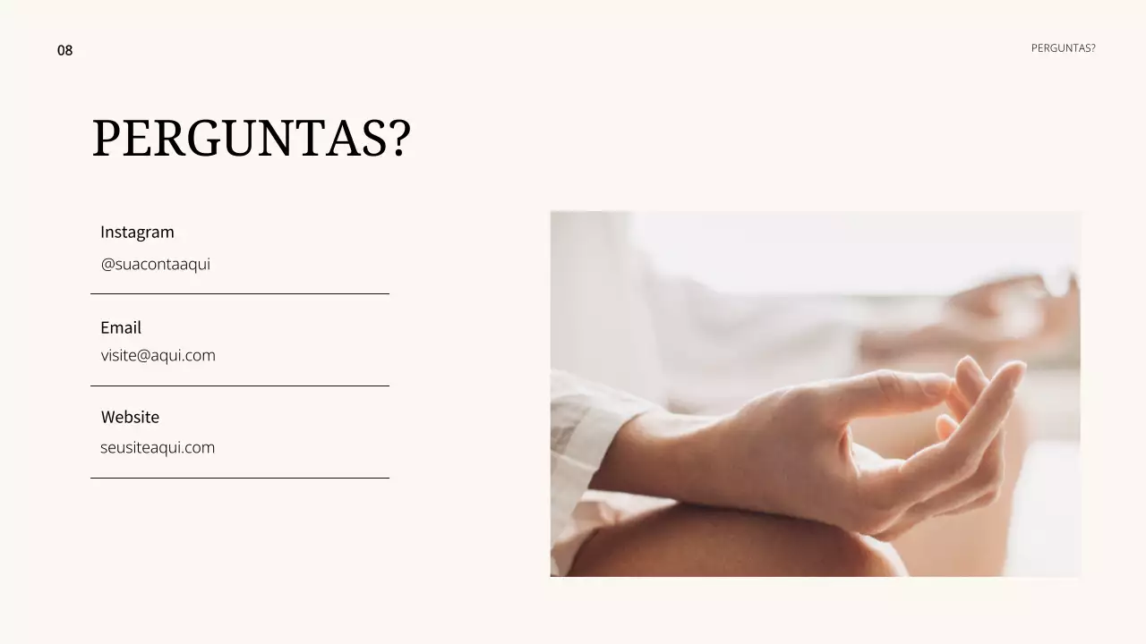 Apresentação da palestra sobre bem-estar moderno em tons de bege