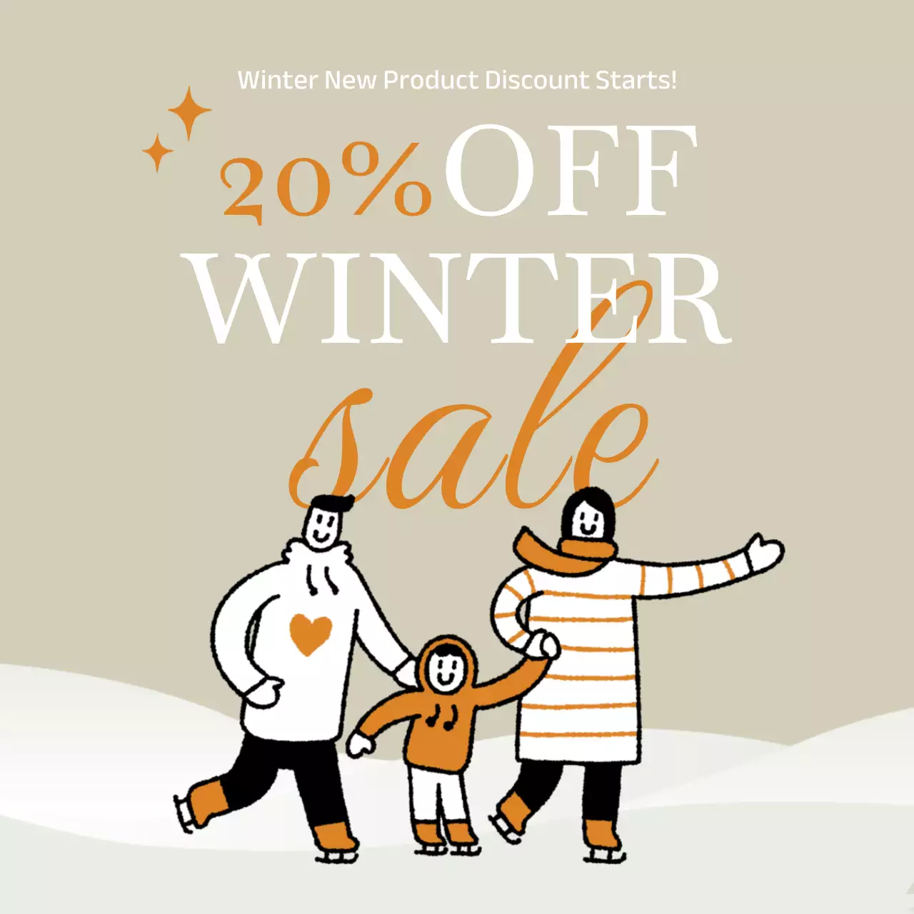 베이지 심플 윈터 프로모션 소셜 미디어 포스트