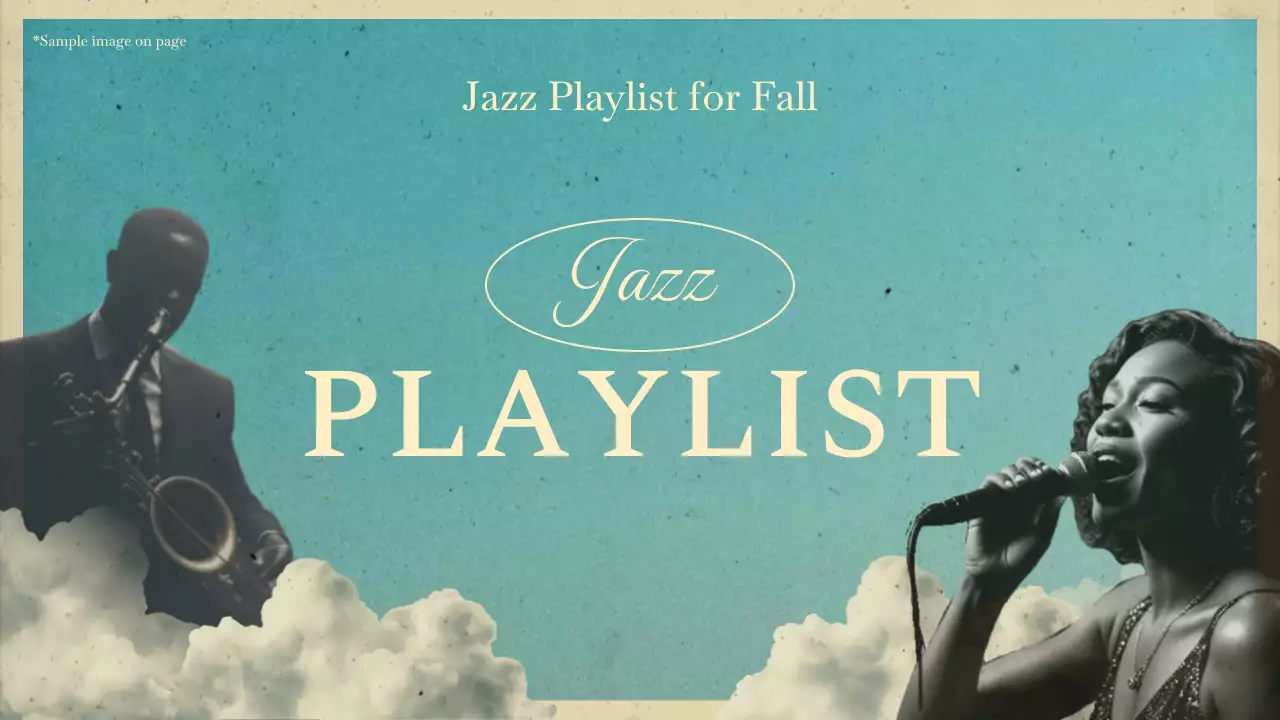 Blue Vintage Jazz Playlist YouTube Thumbnail