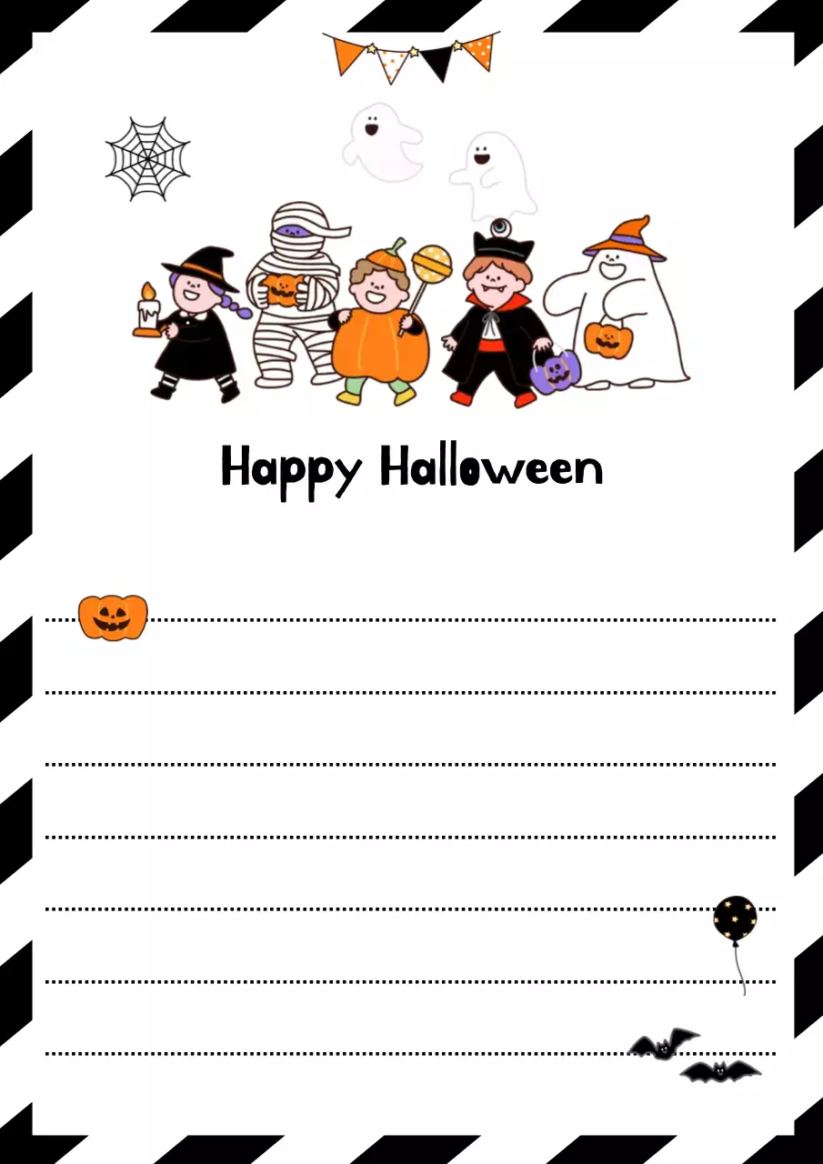 검정 아기자기한 할로윈 편지