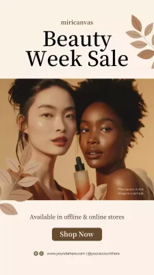 Promoção de beleza elegante em bege