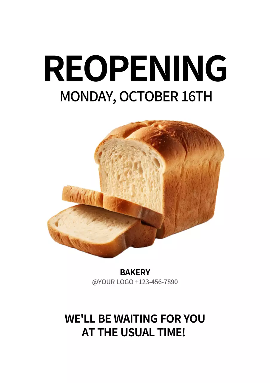 흰색 깔끔 베이커리 오픈