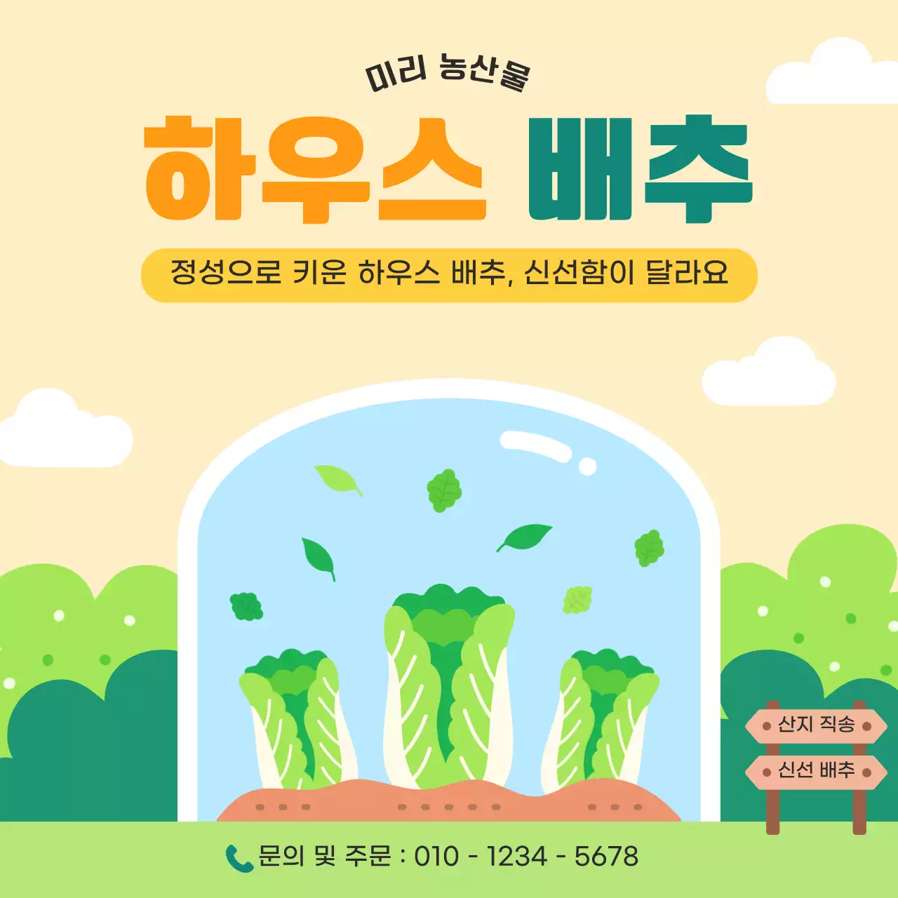 연두 심플 배추 농장 홍보