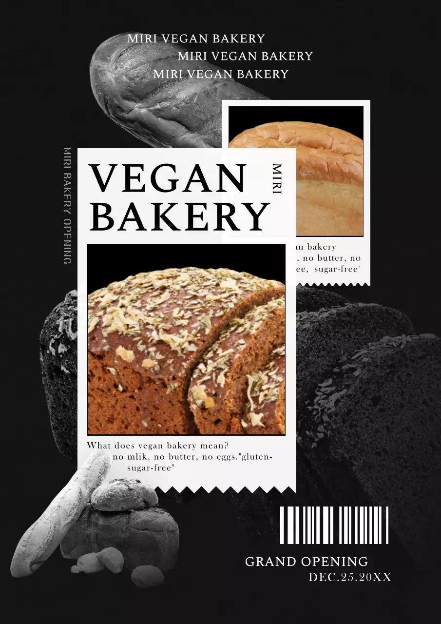 Black Modern Bakery Announcement Poster