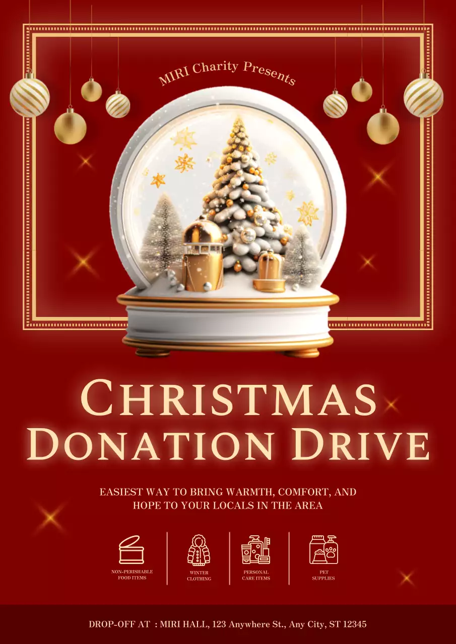 Red Traditional Christmas Promotion Poster