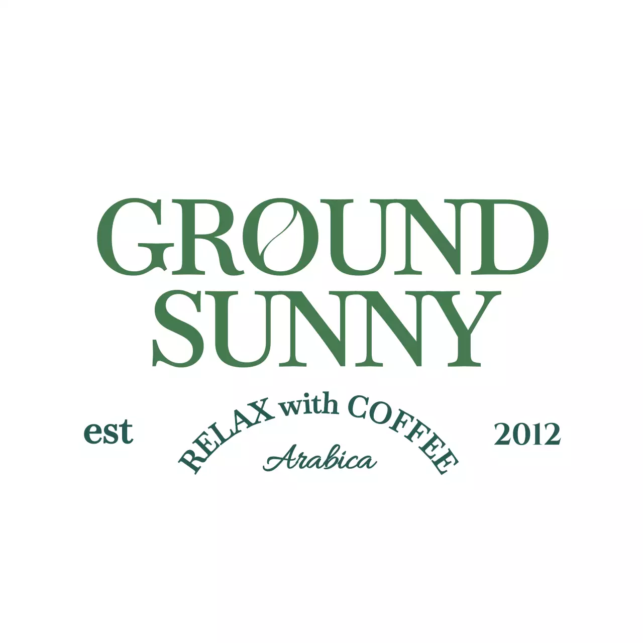 緑 シンプル コーヒー ロゴ