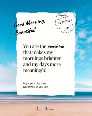 Blue and White Aesthetic Modern Good Morning Greeting Instagram Post