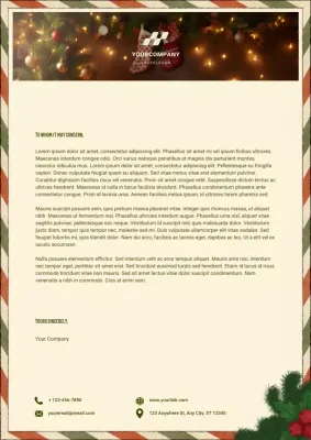 Beige and Green Scandinavian Calm Christmas Letterhead Poster