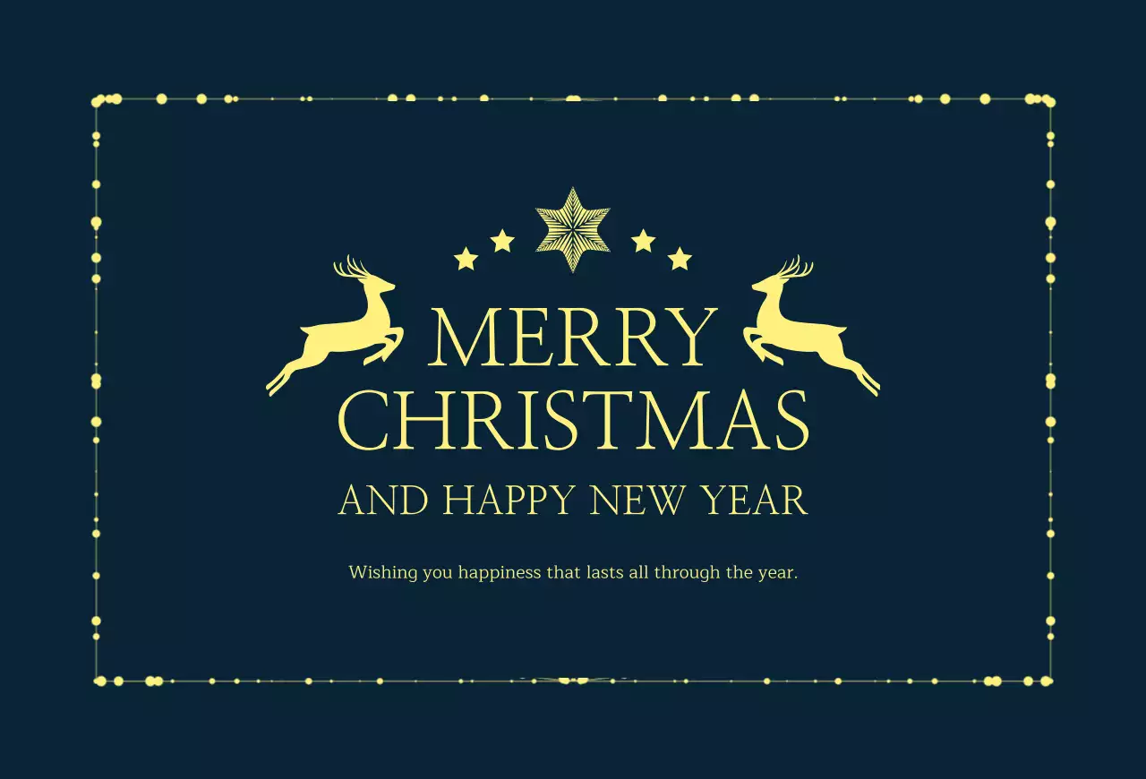 남색 클래식 크리스마스 카드