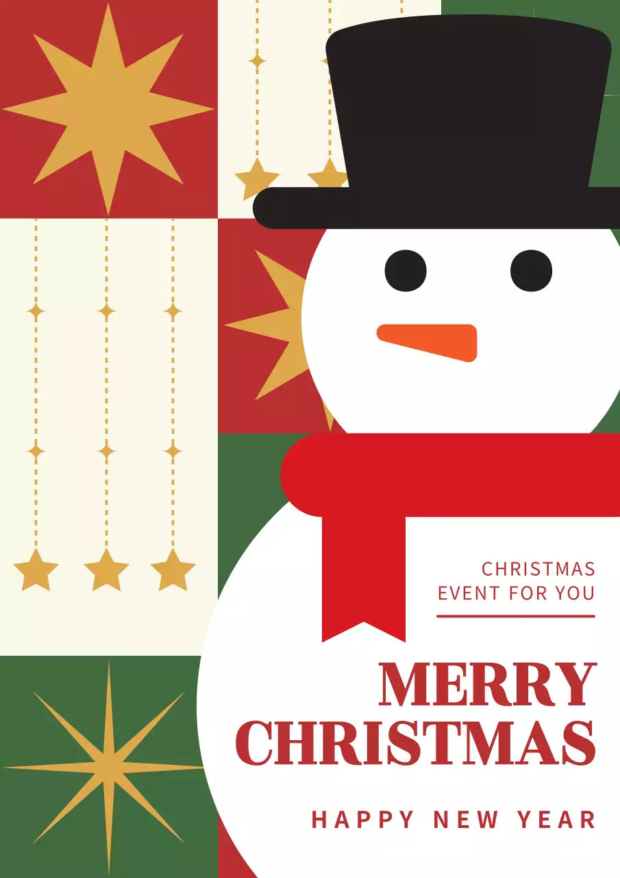 빨강 심플 크리스마스 카드