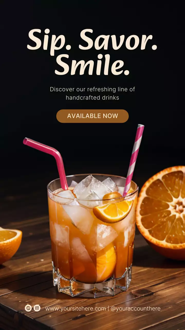 Orange Rustic Drink Advertisement