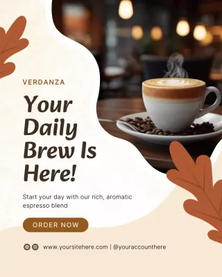 Beige Modern Coffee Advertisement