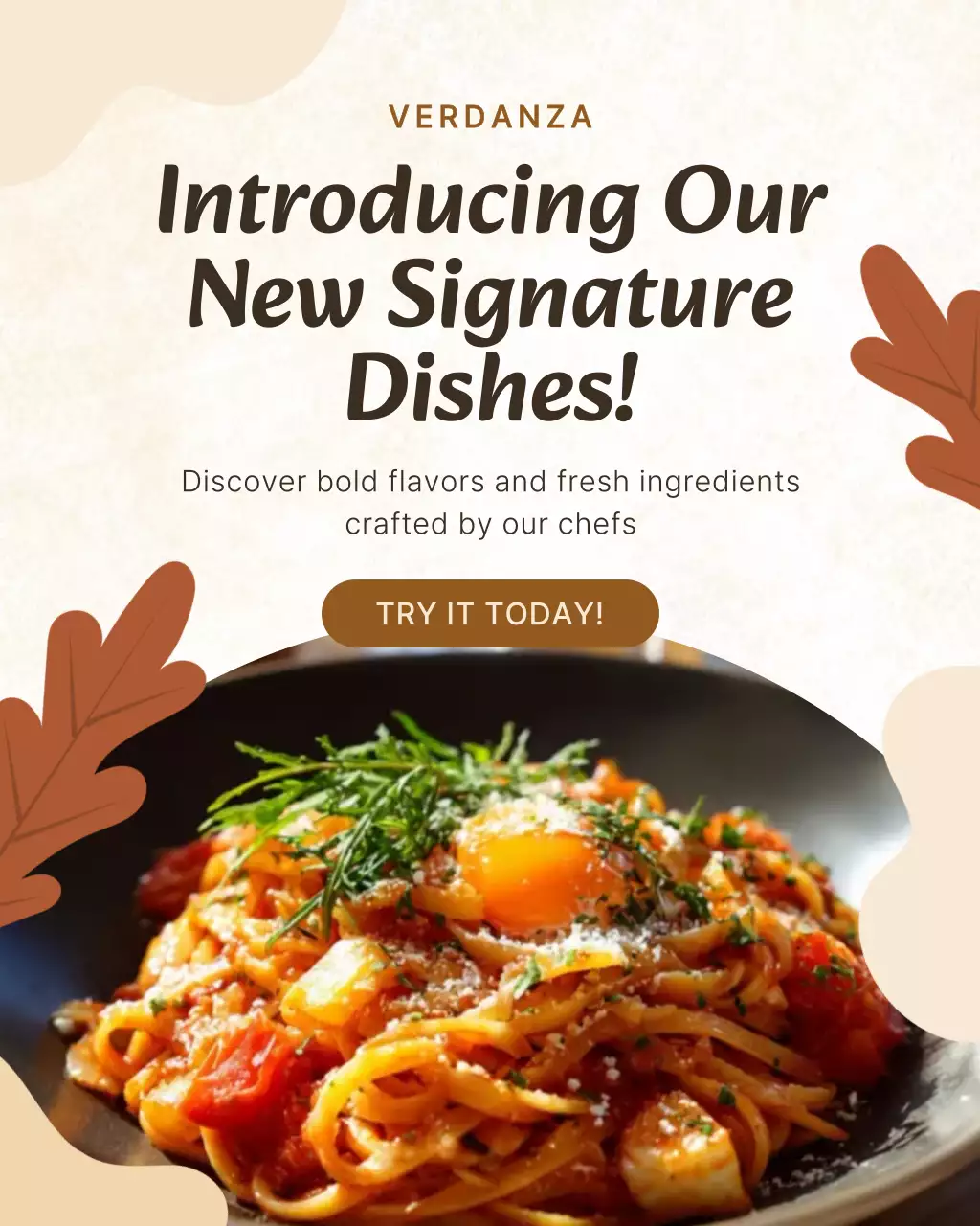 Beige Modern Pasta Promotion