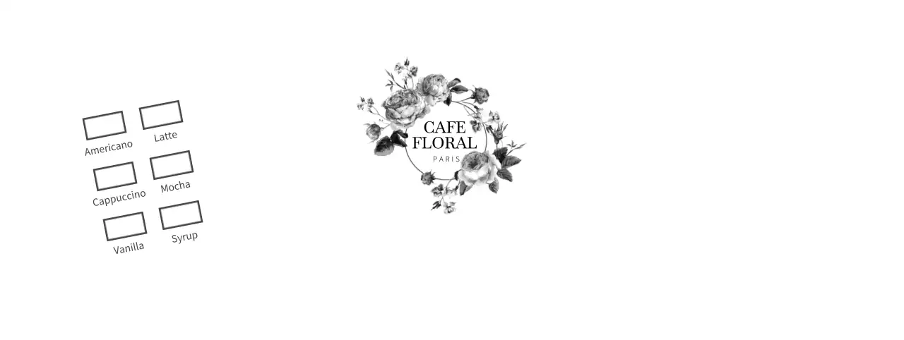 花のイラストカフェドリンクメニュー表示紙コップ