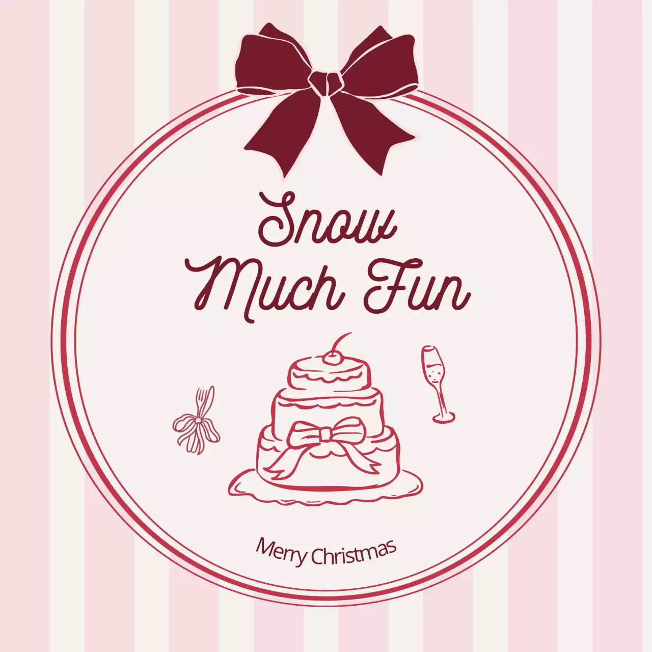 핑크 아기자기한 크리스마스 엽서