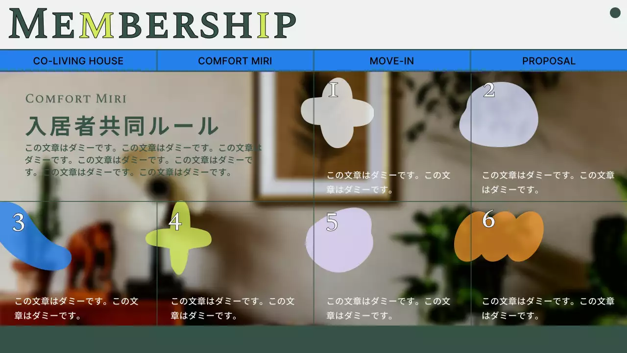 緑 シンプル コリビングハウス 提案書 プレゼンテーション