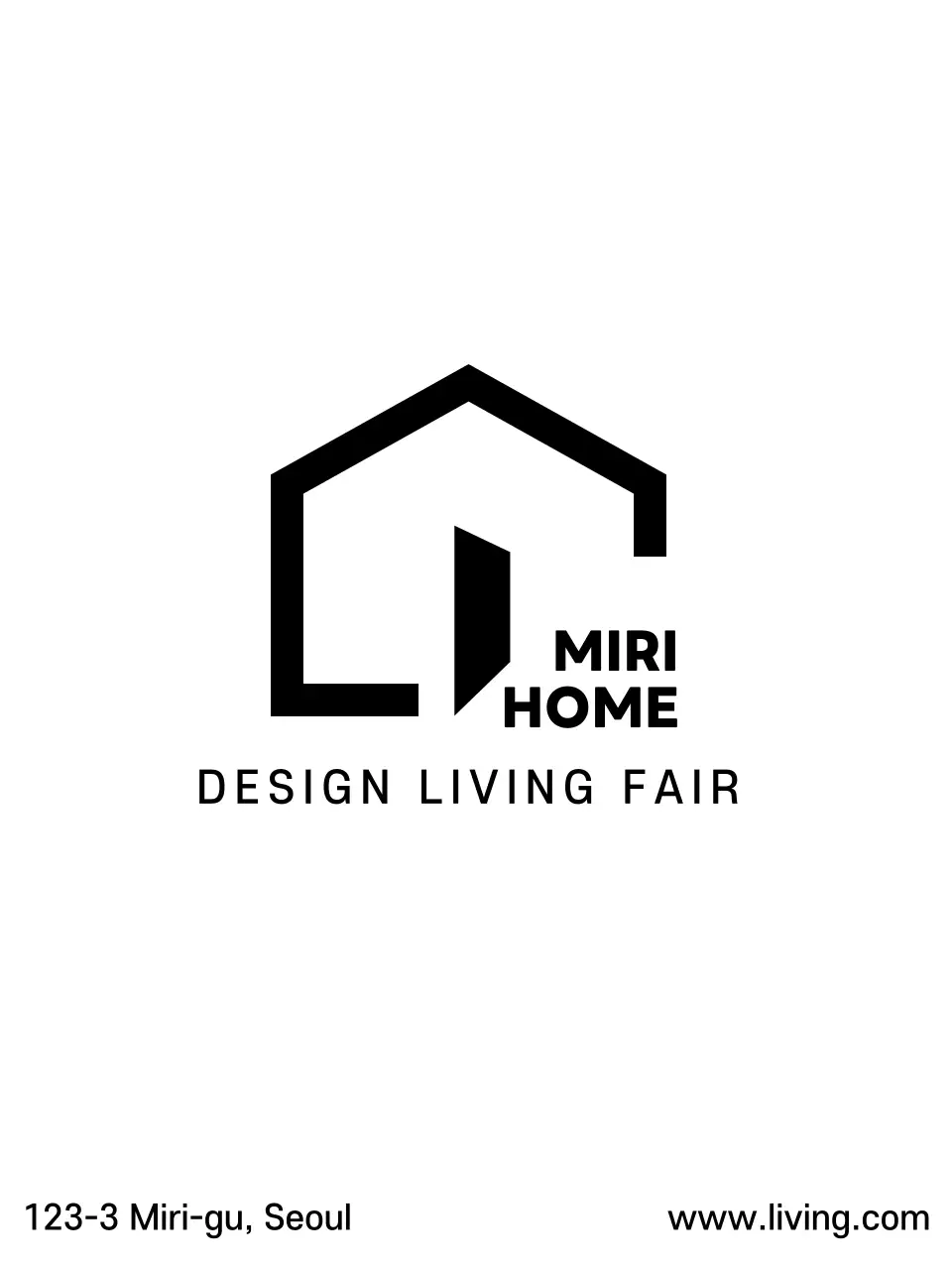 집모양의 인테리어 하우스 컨셉 로고 레이아웃