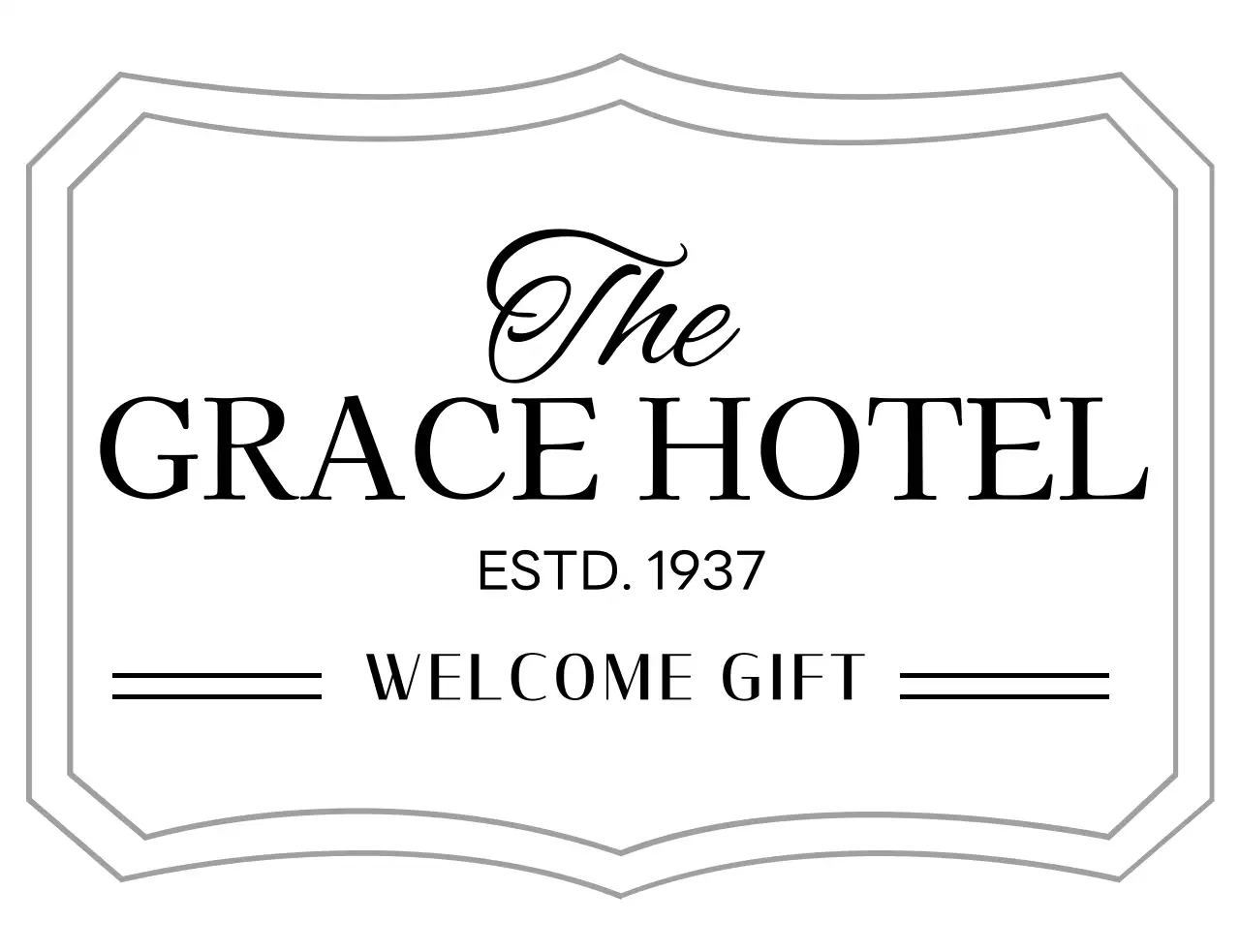 테두리와 세리프체와 필기체가 있는 고급스러운 느낌의 호텔