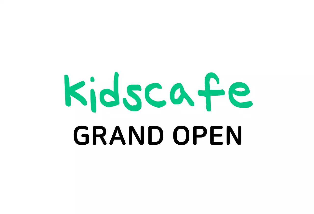 플랫한 일러스트의 귀엽고 컬러풀한 키즈카페