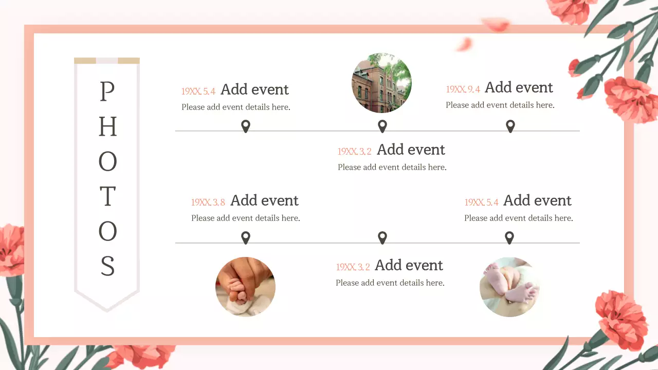 산호색 우아한 생일 초대장 프레젠테이션