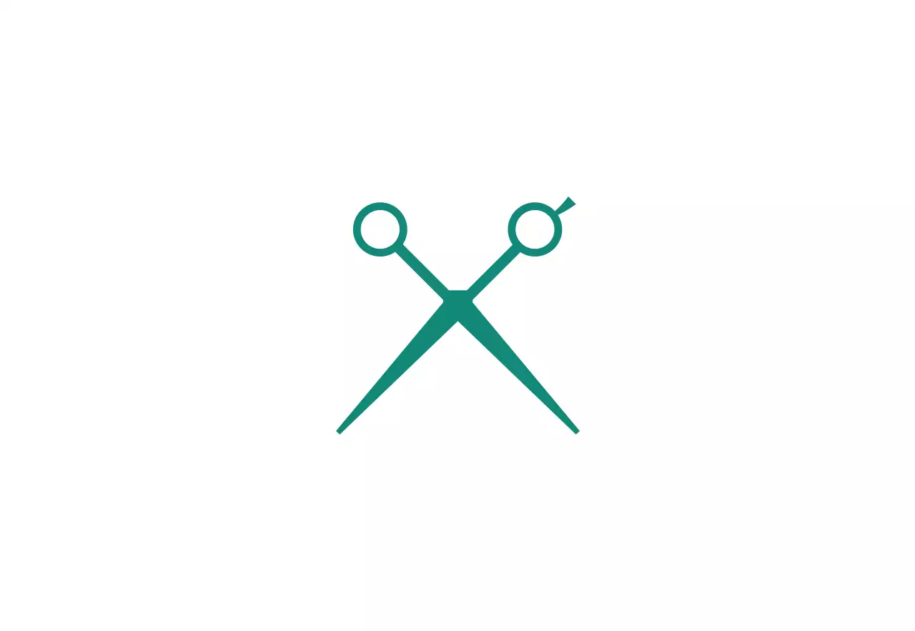 白と黒のターコイズブルーのメイエールヘアサロンのテキストで構成された洗練された印象の店舗看板