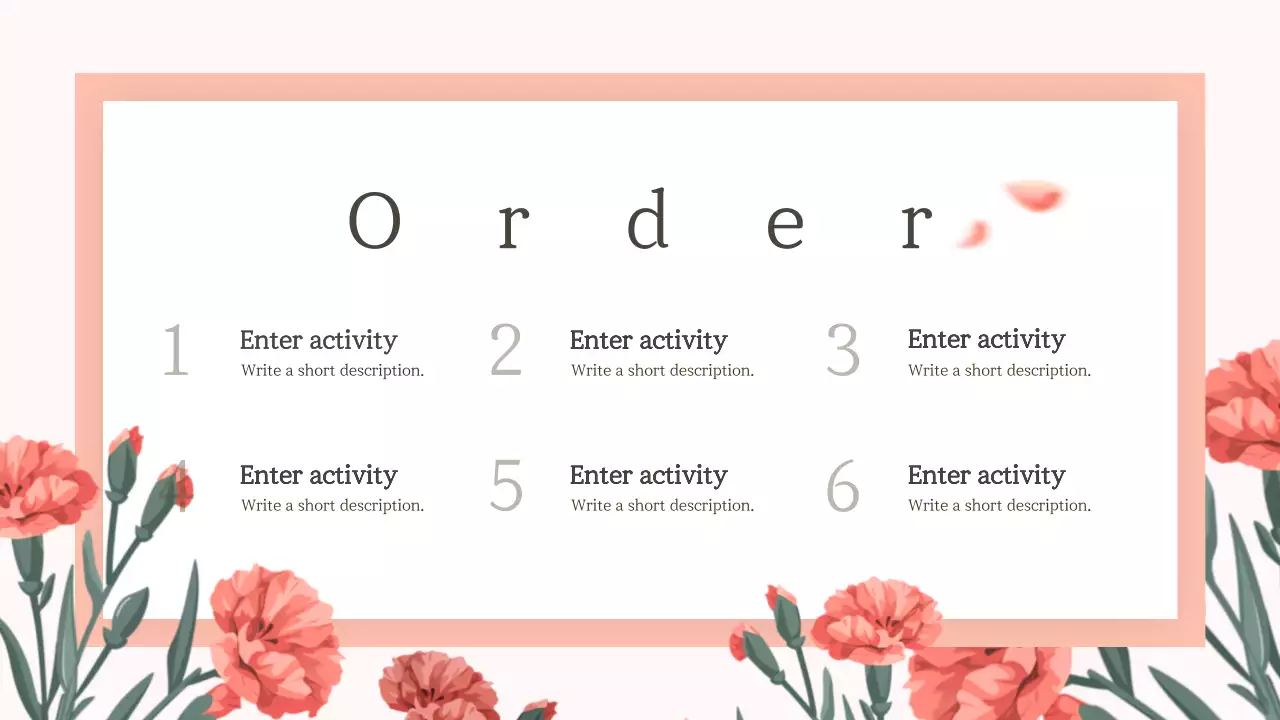 산호색 우아한 생일 초대장 프레젠테이션