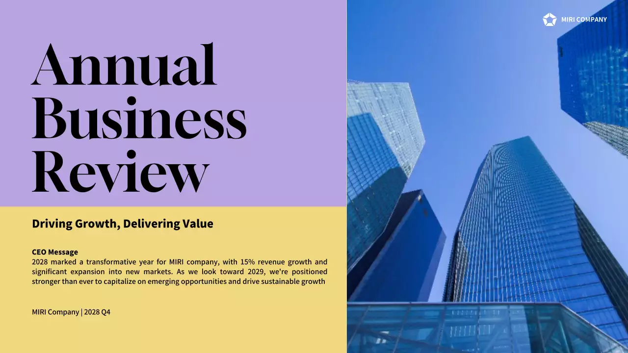 Purple Professional Business Report Presentation