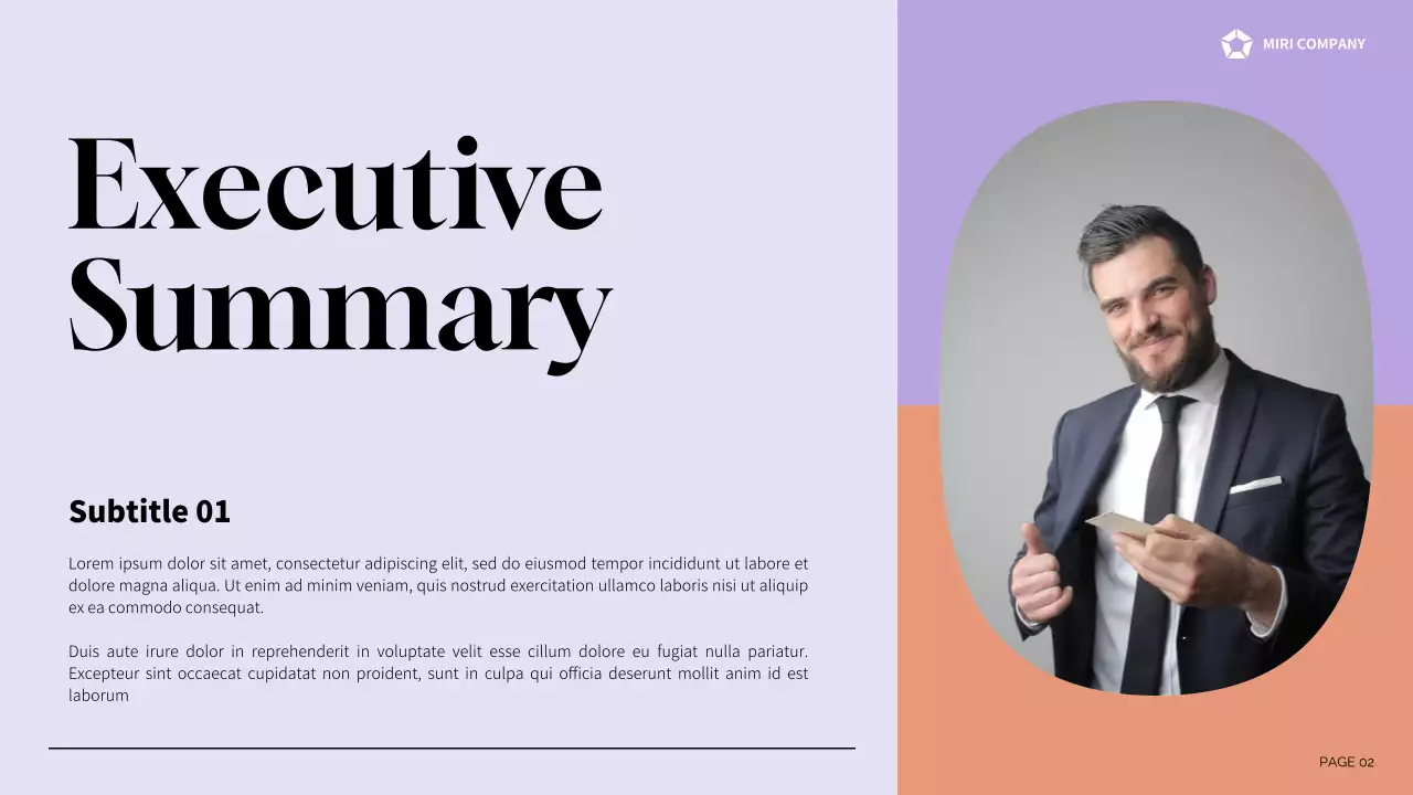 Purple Professional Business Report Presentation