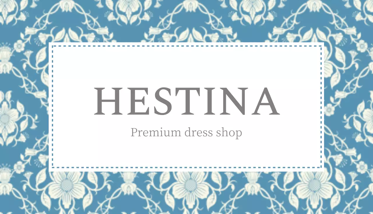 青 上品 デザイン 名刺