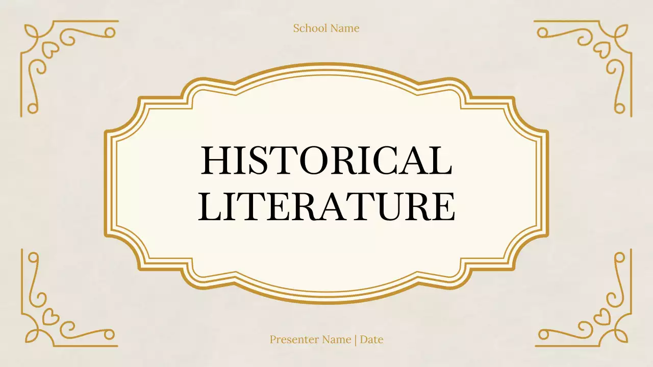 Beige Classic Historical Literature Lecture Presentation