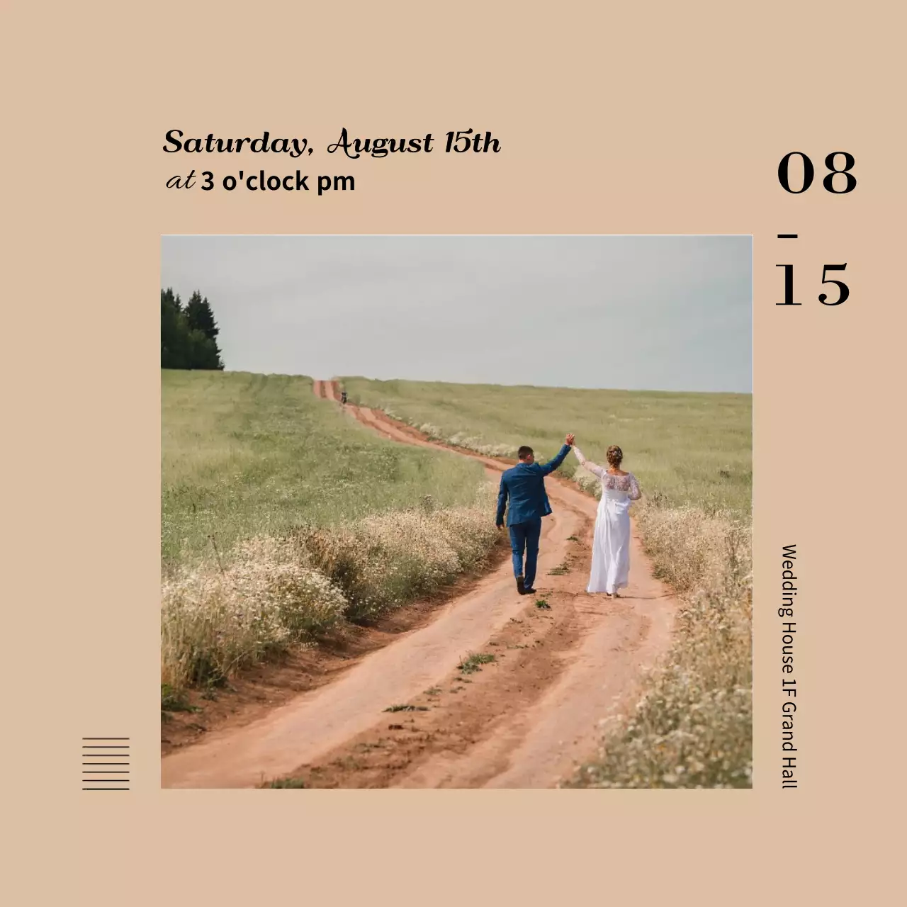 Coral Elegant Wedding Invitation Instagram Carousel