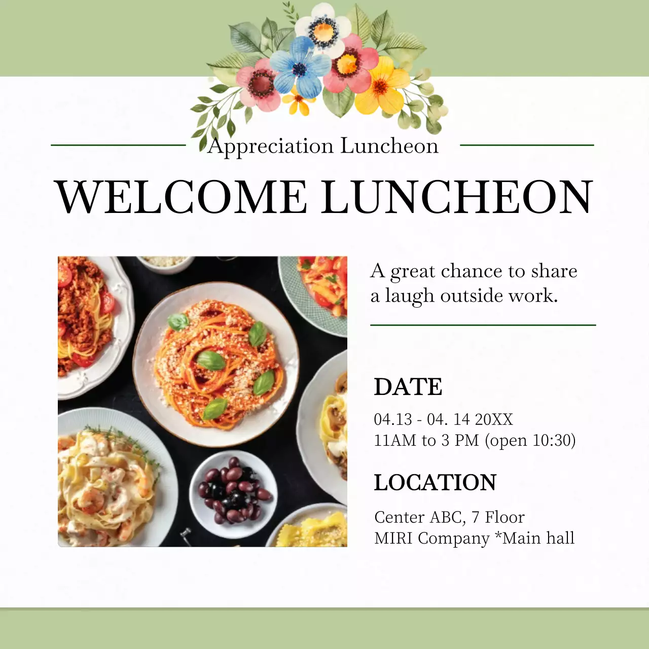 Green Elegant Celebration Invitation Social Media Post