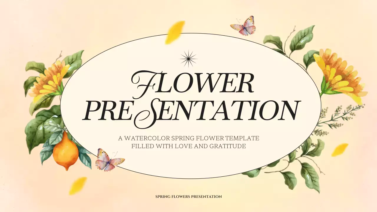 Beige Elegant Flower Template Presentation