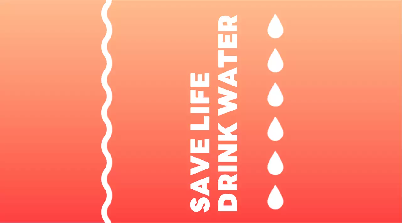 붉은색 그라데이션 배경이 인상적인 생수 라벨 디자인