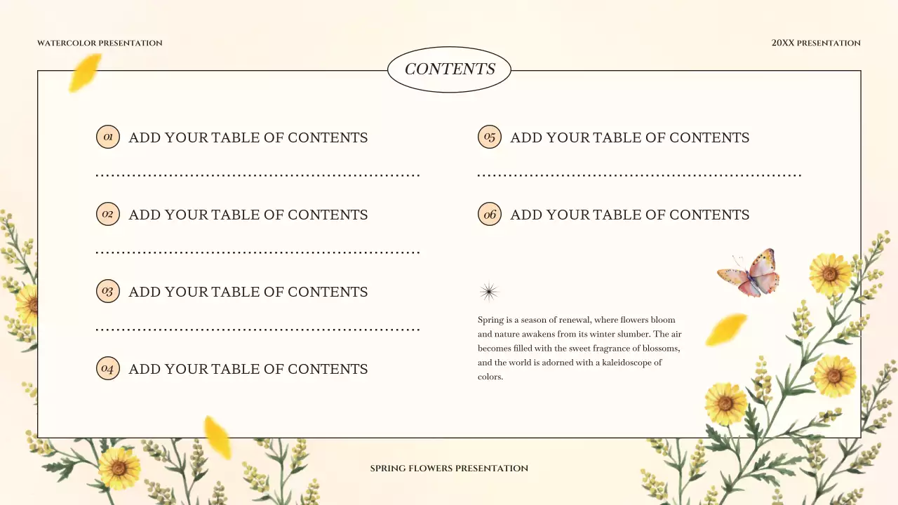 Beige Elegant Flower Template Presentation
