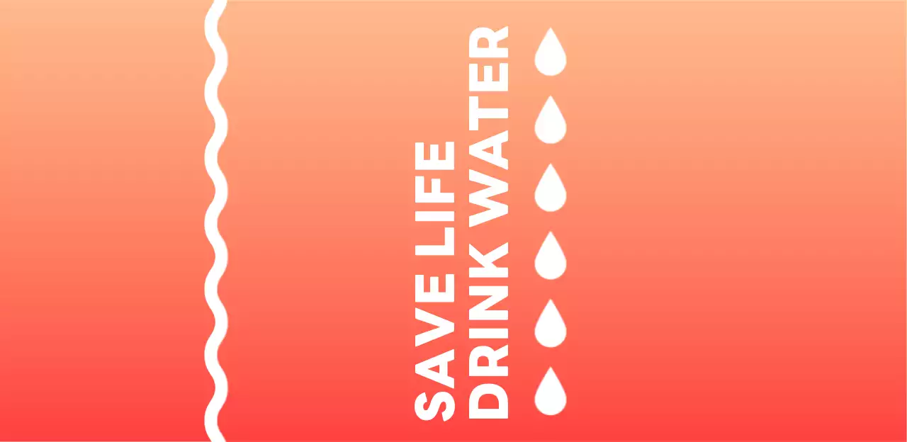 붉은색 그라데이션 배경이 인상적인 생수 라벨