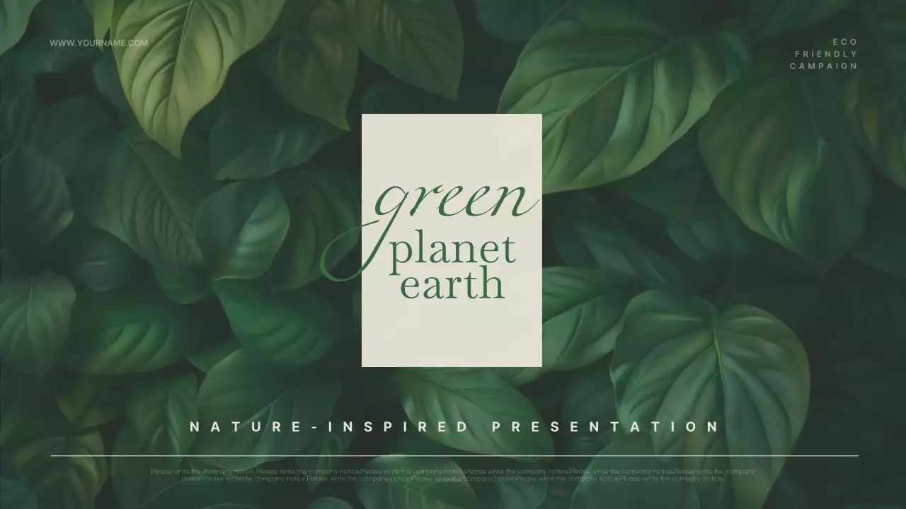 그린 미니멀 네이처 프리젠테이션