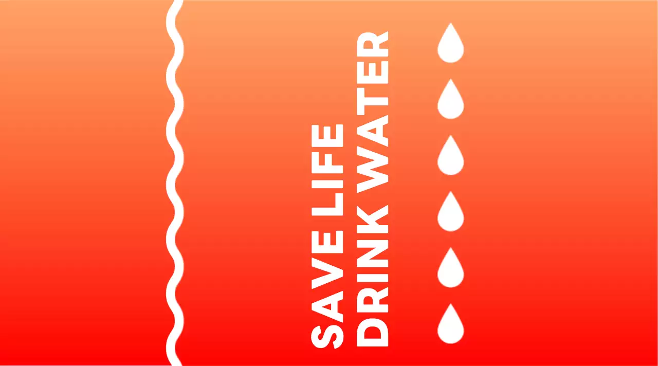 붉은색 그라데이션 배경이 인상적인 생수 라벨 디자인